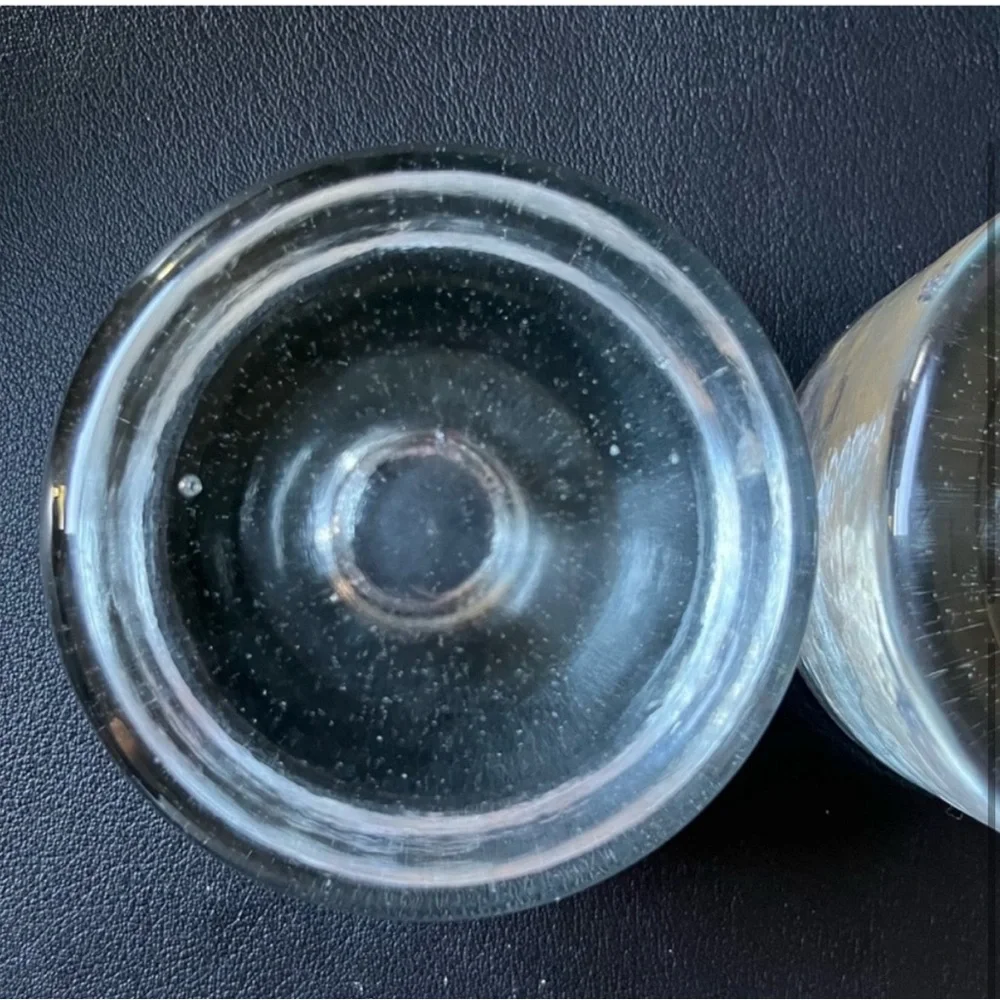 Glass Heavy Taper Candle Holders Puck Style